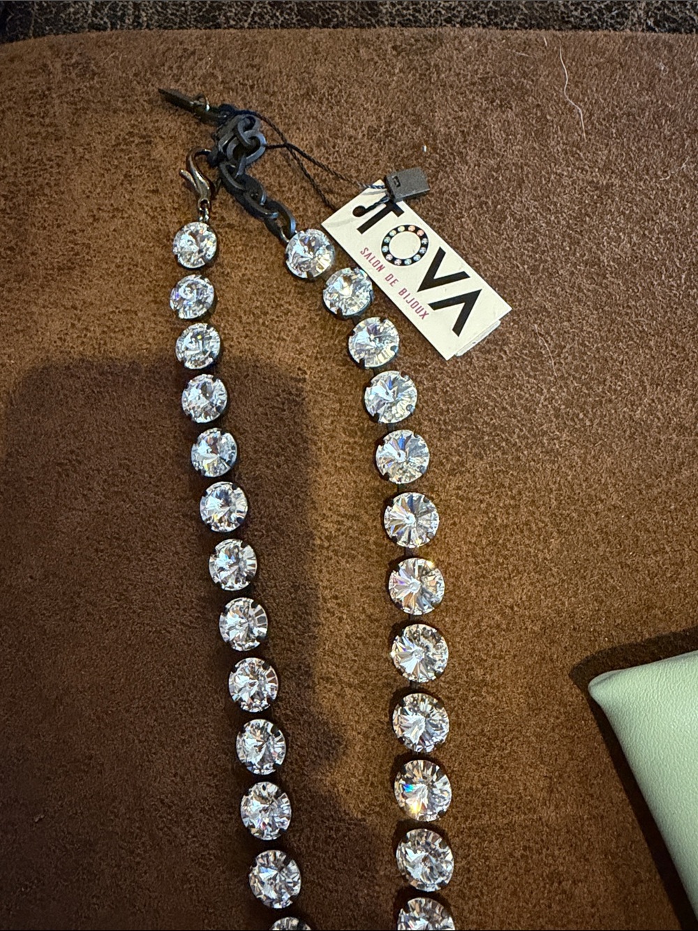 Tova Clear Crystal Lariat Necklace in Clear/Silver - Picture 2 of 4
